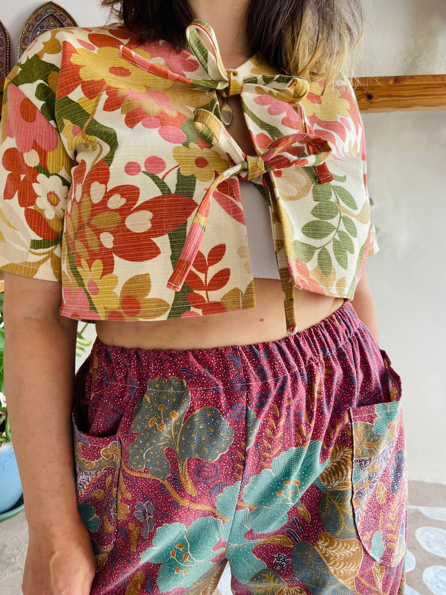 Pantalon large à imprimé patchwork violet DESERT FOX - S/M