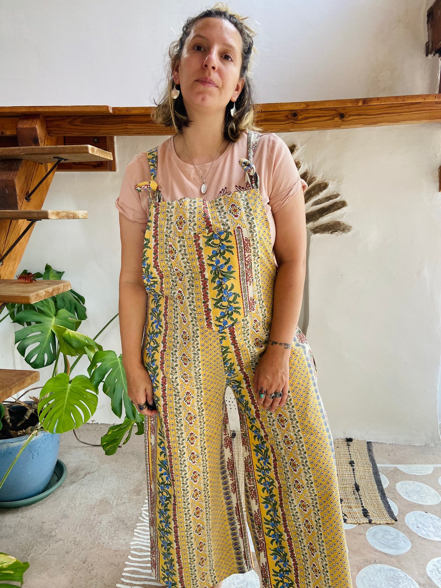 Salopette longue à imprimé patchwork bohème DESERT FOX - S/M