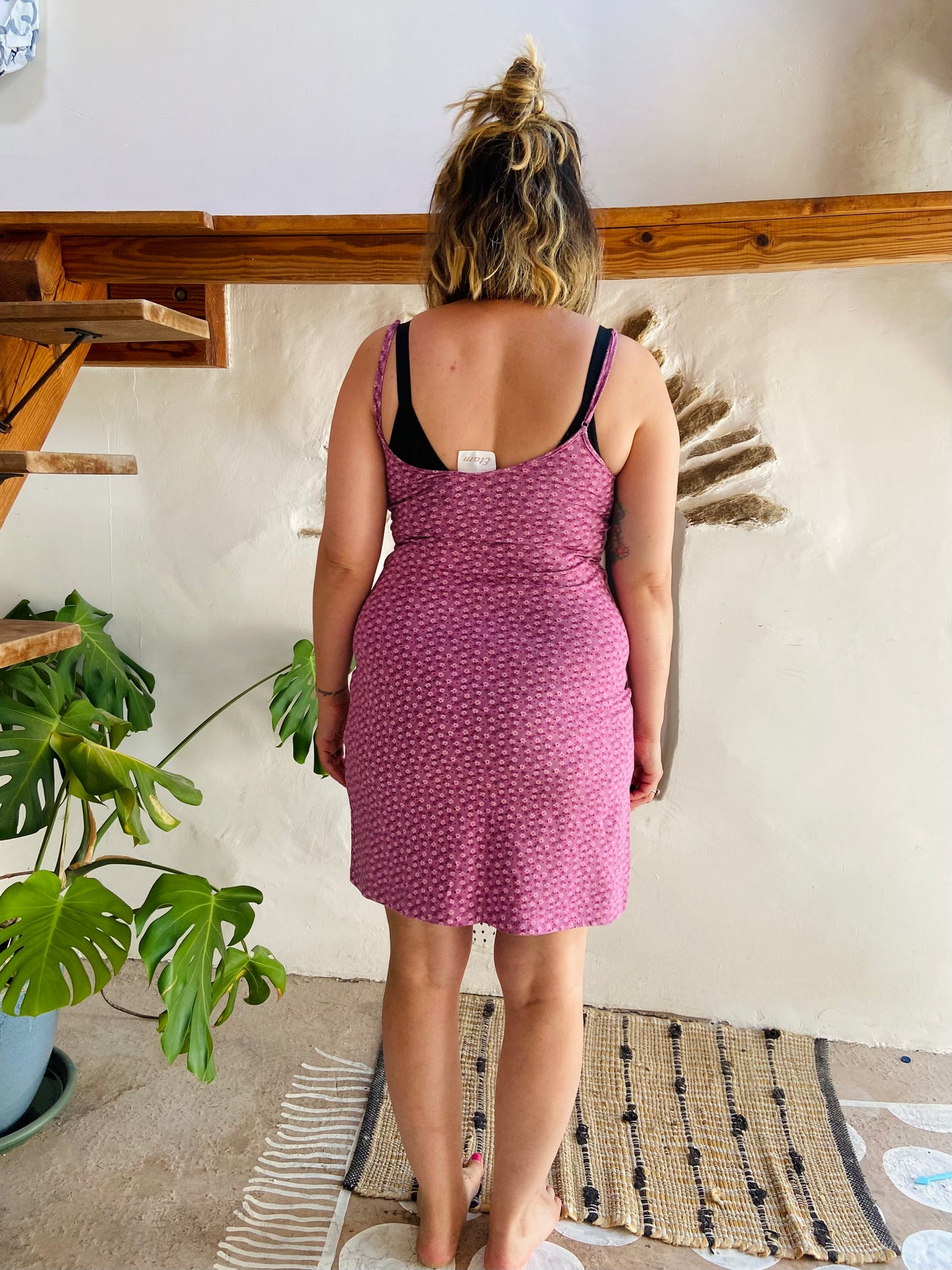 VINTAGE 90's Floral Mini Strappy Dress - S/M