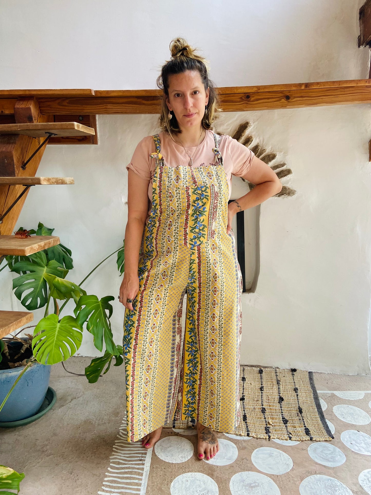 Salopette longue à imprimé patchwork bohème DESERT FOX - S/M