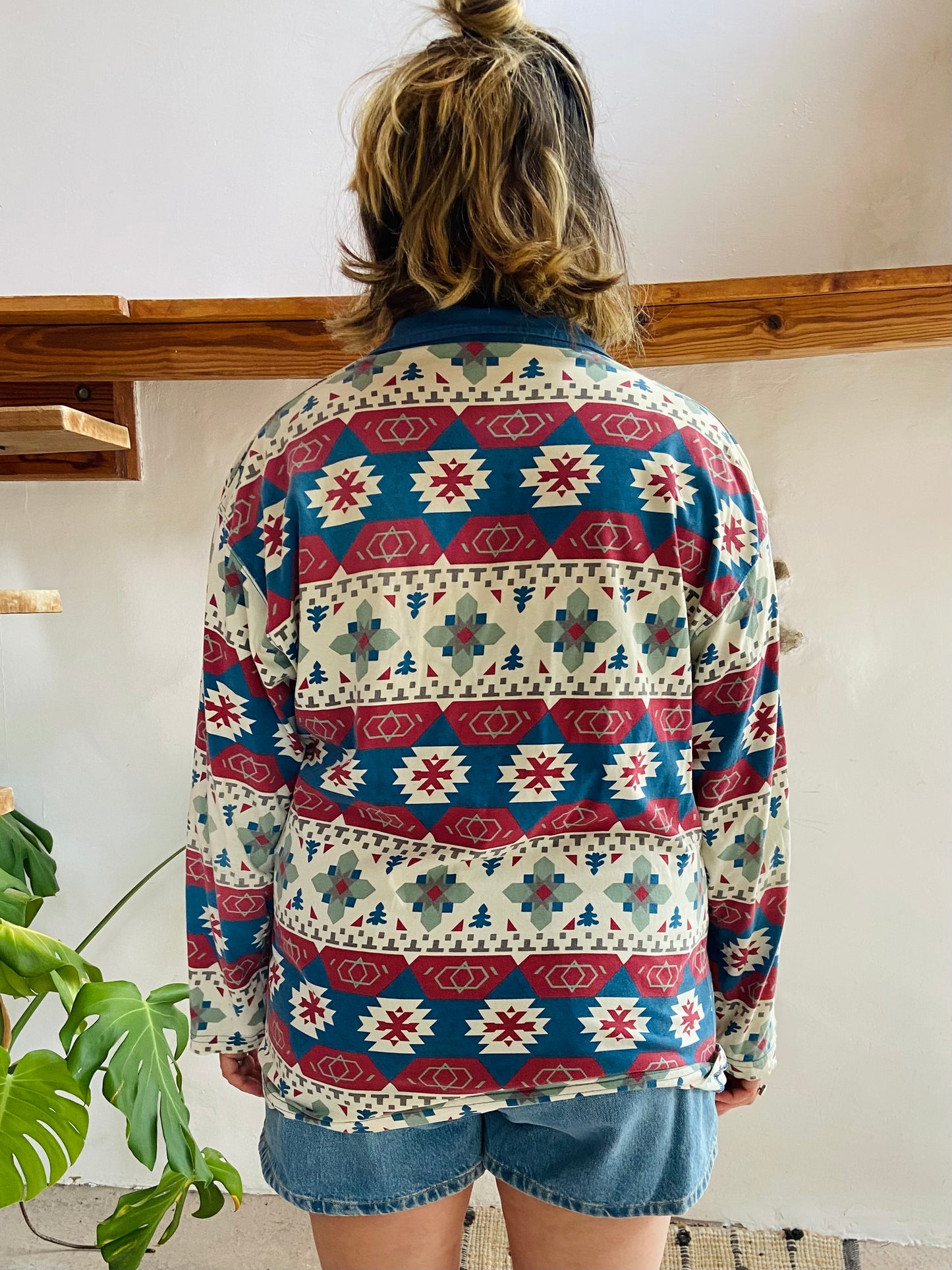 VINTAGE 90’s Bohemian Pattern Long Sleeve Top - M/L