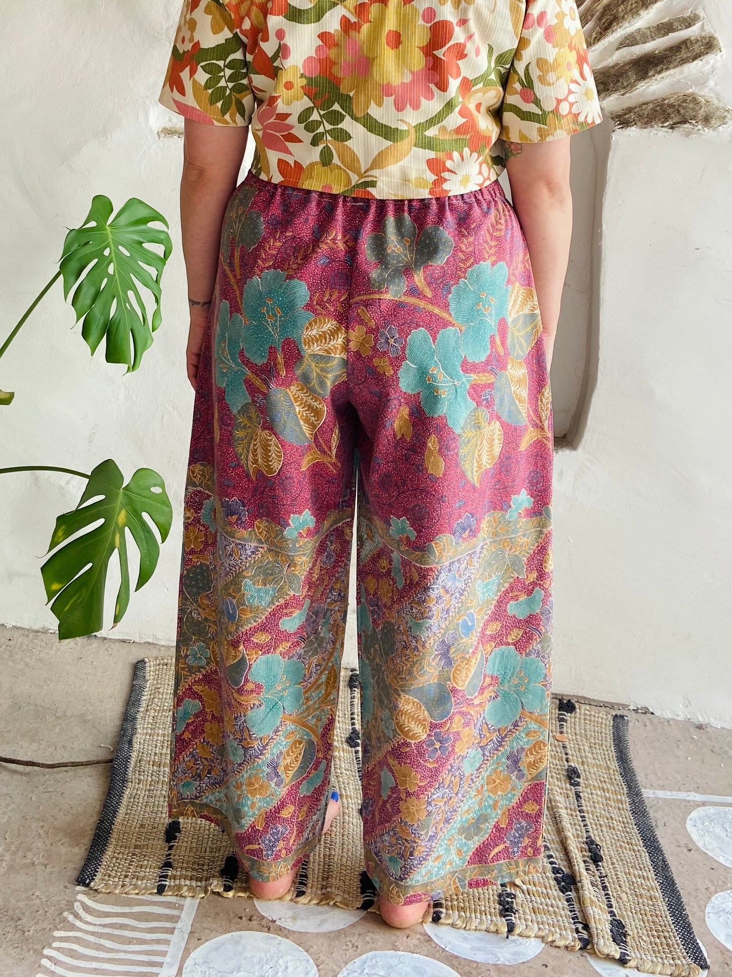 Pantalon large à imprimé patchwork violet DESERT FOX - S/M