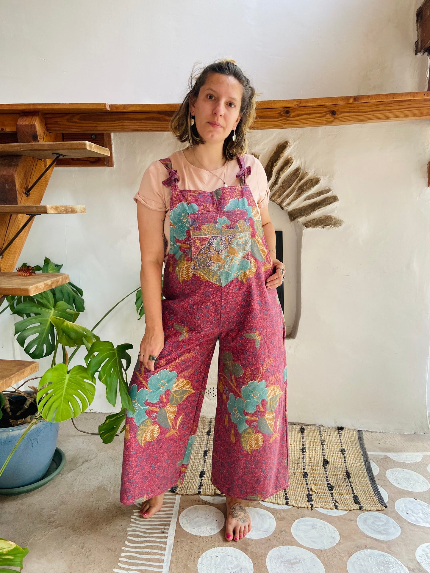 Salopette longue à imprimé patchwork bohème DESERT FOX - S/M