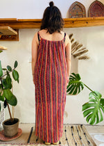 VINTAGE Y2K Rainbow Stripe Maxi Dress - M/L