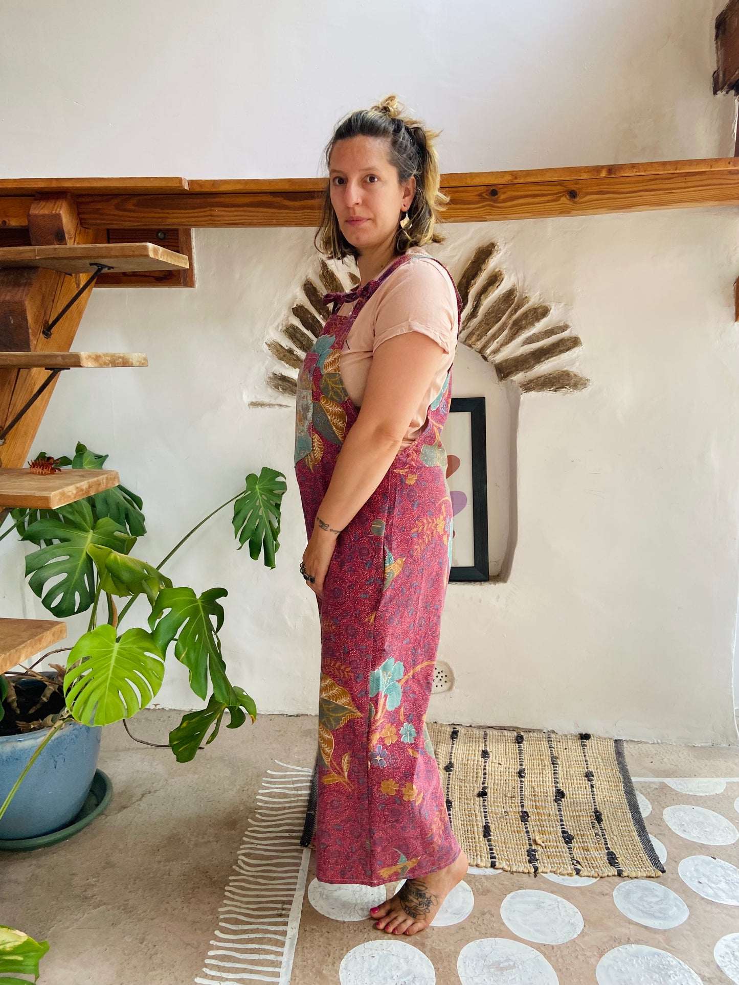 Salopette longue à imprimé patchwork bohème DESERT FOX - S/M