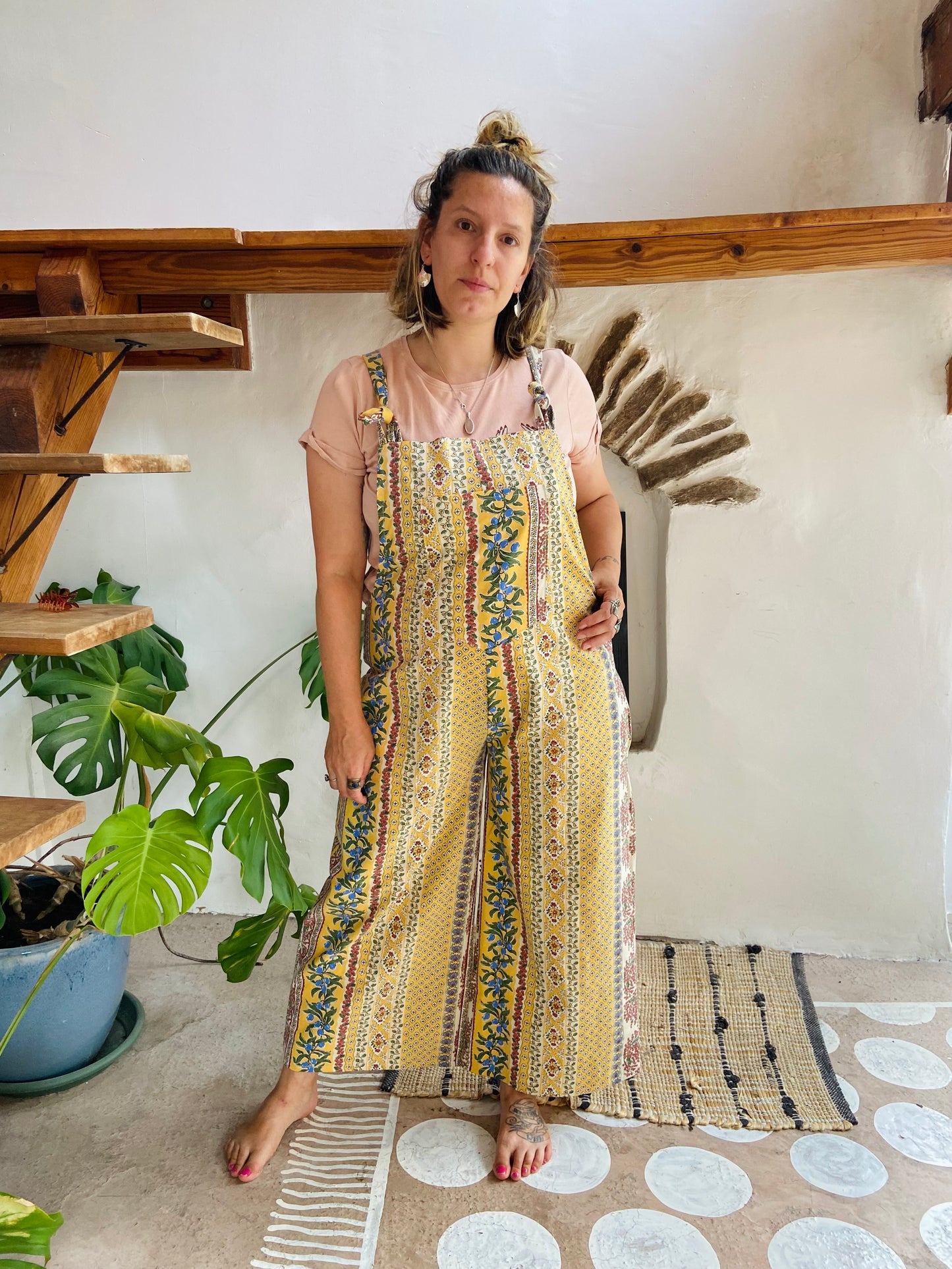 Salopette longue à imprimé patchwork bohème DESERT FOX - S/M