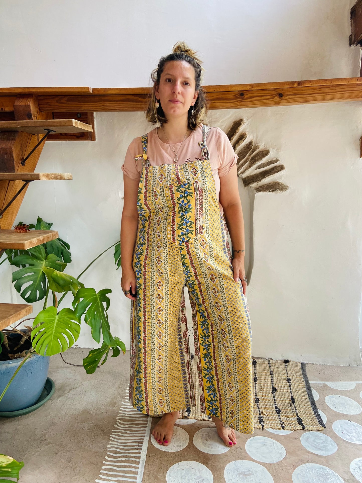 Salopette longue à imprimé patchwork bohème DESERT FOX - S/M