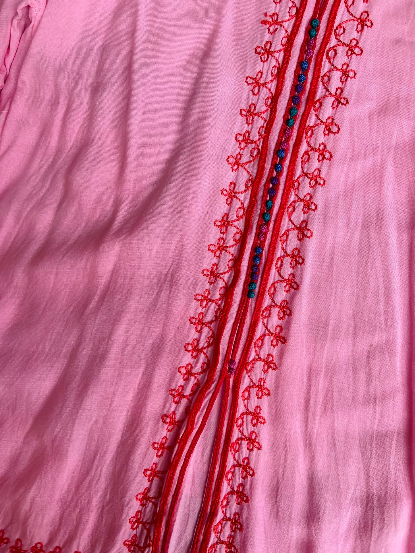 VINTAGE 90's Bohemian Embroidered Tunic Top - S