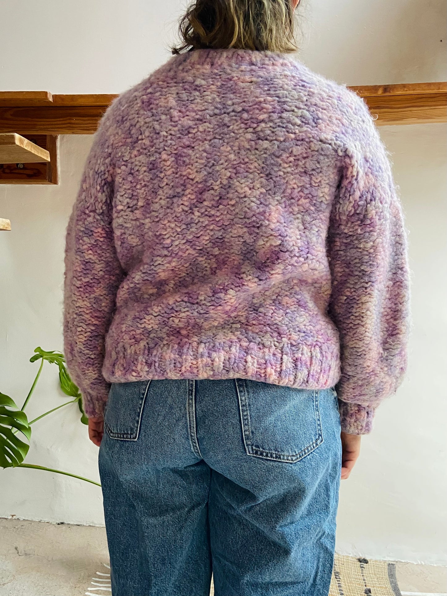 VINTAGE 90’s Purple Chunky Knit Jumper - L