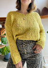 VINTAGE 90's Yellow Marl Long Sleeve Slouchy Jumper - M