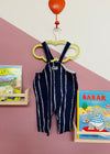 VINTAGE Tie Dye Stripe Blue Cotton Loose Dungarees - 12 Months