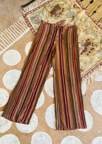 VINTAGE 90’s Brown Stripe Wide Leg Trousers - S