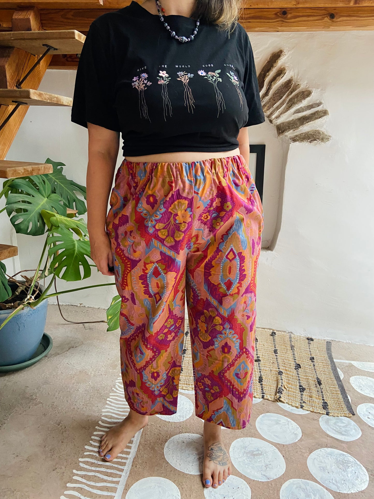 DESERT FOX Lola Bohemian Print Wide Leg Trousers - S/M