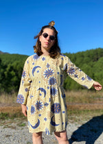 DESERT FOX Dahlia Dress - Sun & Moon Celestial Print - S/M - M/L