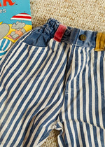 VINTAGE 90's Blue Stripe Denim Cool Trousers - 18 Months