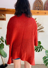 VINTAGE 90’s Red Knit Cropped Sleeve Cardigan - S/M
