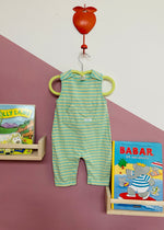 VINTAGE 90's Green Stripe Baby Romper - 6 Months