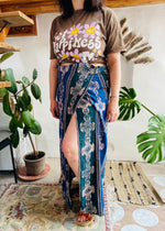 VINTAGE 90's Bohemian Hippie Stripe Wraparound Skirt - S/M