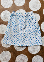 VINTAGE 90's Blue and White Floral Denim Skirt - S