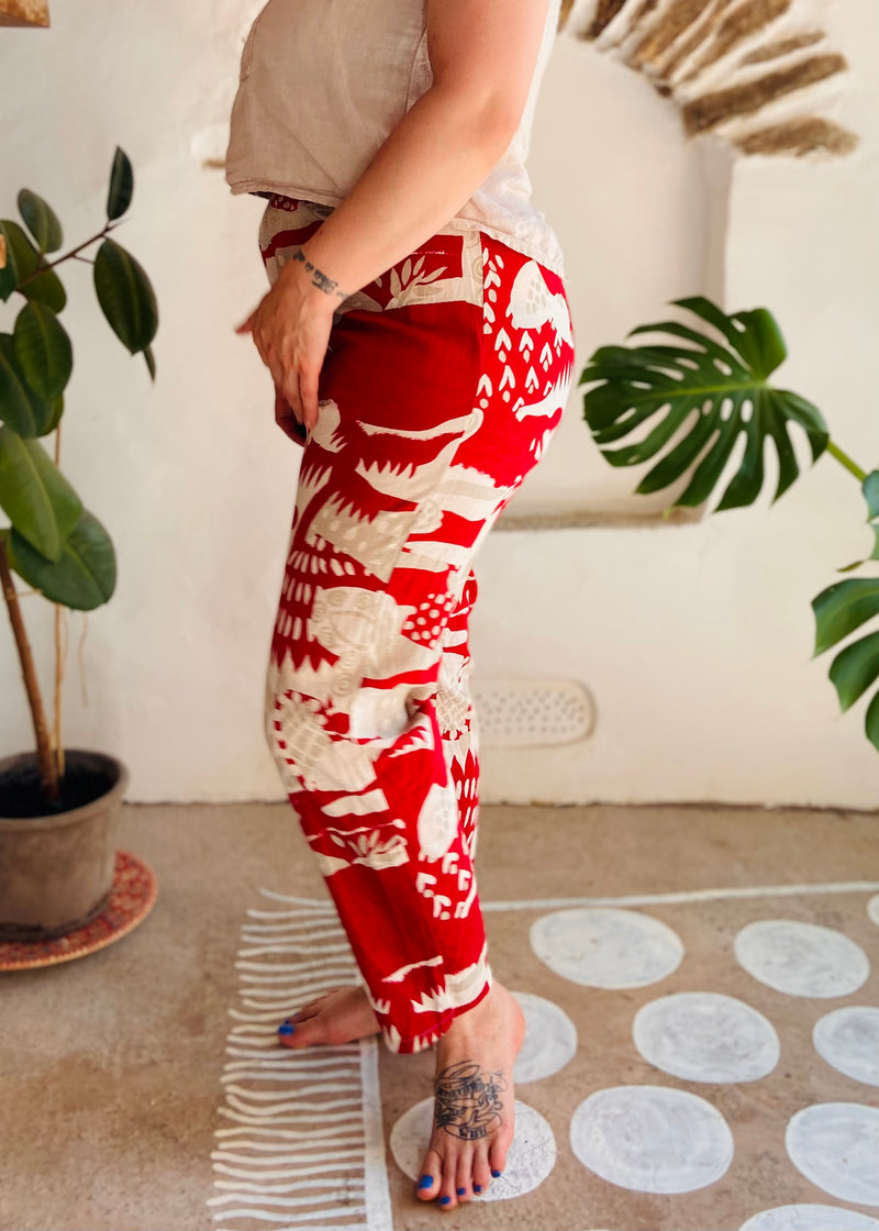 VINTAGE 90’s Bohemian Print High Waisted Loose Trousers - M