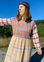 DESERT FOX Dahlia Dress - Autumn Checked - S/M - M/L