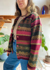 VINTAGE 90’s Bohemian Knit Button Up Cardigan Jacket - S/M