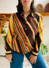 VINTAGE 70's Stripe Dagger Collar Shirt - S/M
