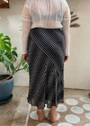 VINTAGE 90's Black & White Stripe Maxi Skirt - M/L