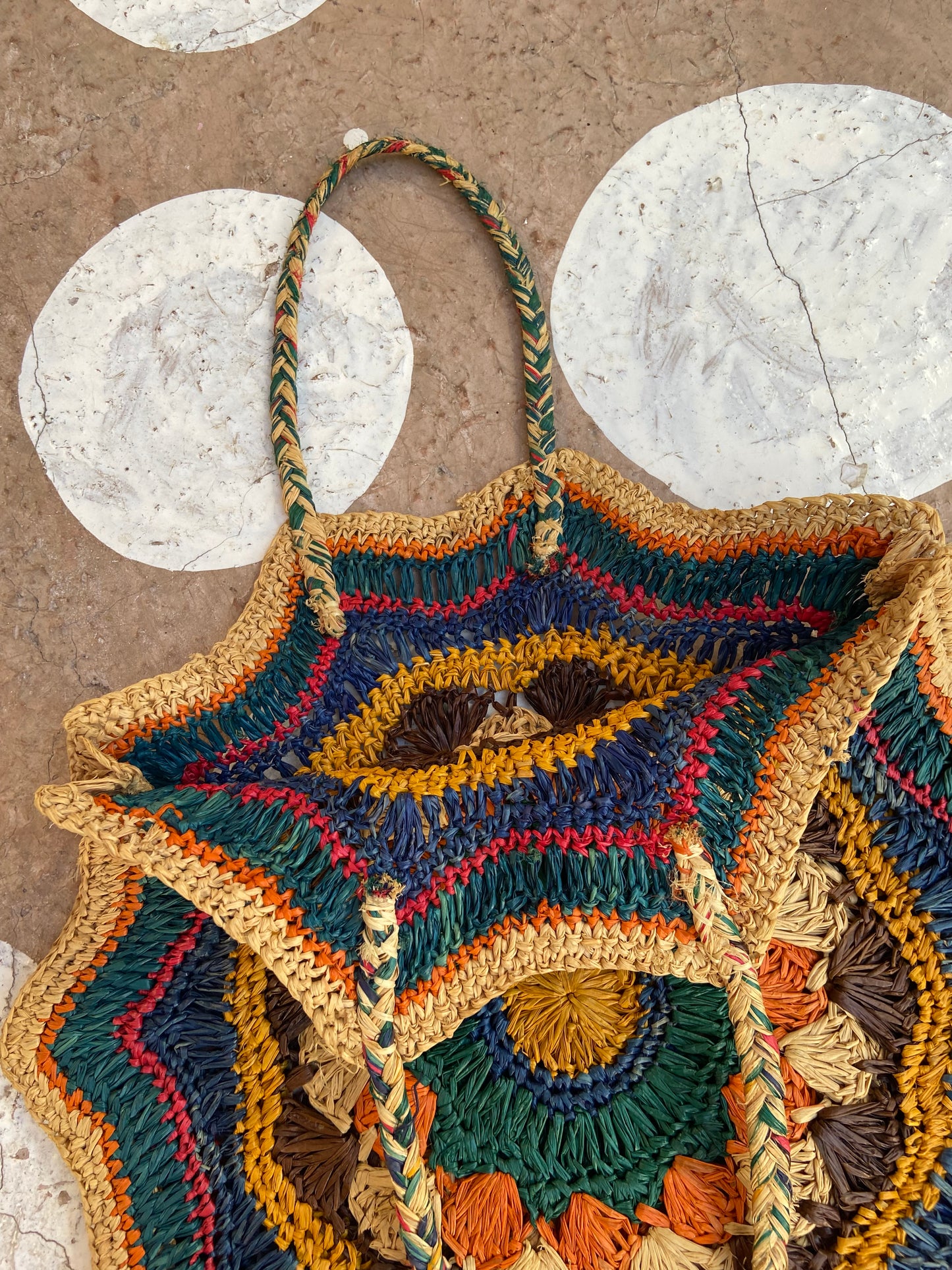 VINTAGE 90’s Rainbow Crochet Hand Bag - ONE SIZE