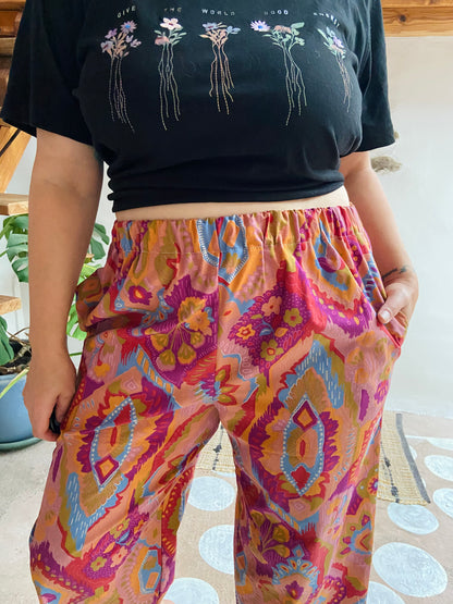 DESERT FOX Lola Bohemian Print Wide Leg Trousers - S/M
