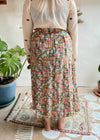 VINTAGE 90's Floral High Waisted Midi Skirt - S/M