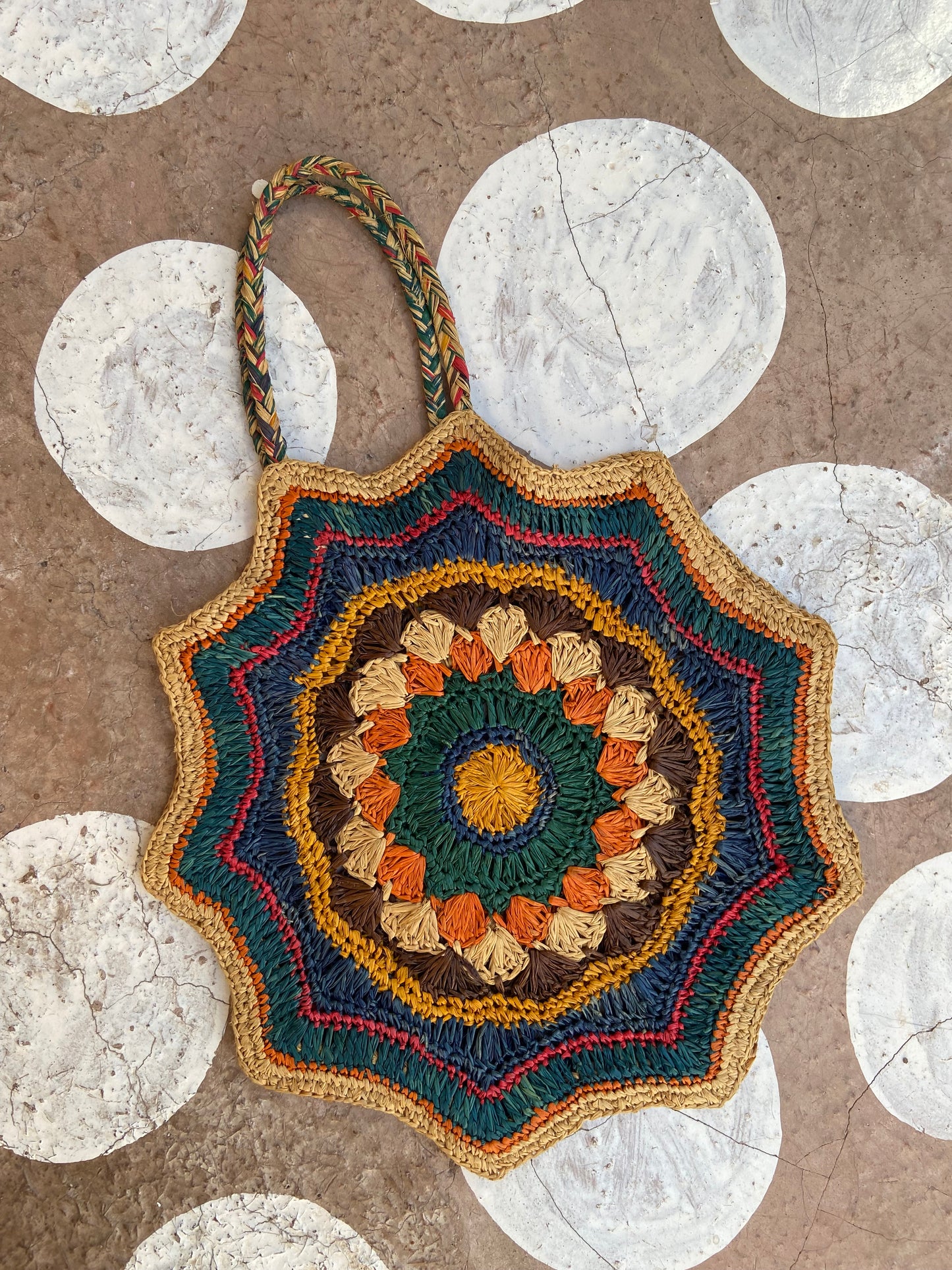 VINTAGE 90’s Rainbow Crochet Hand Bag - ONE SIZE