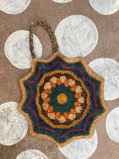 VINTAGE 90’s Rainbow Crochet Hand Bag - ONE SIZE