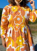 DESERT FOX Dahlia Dress - 70's Orange Swirl - M/L