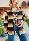 VINTAGE 90's Western Style Stripe Long Sleeve Shirt - S/M