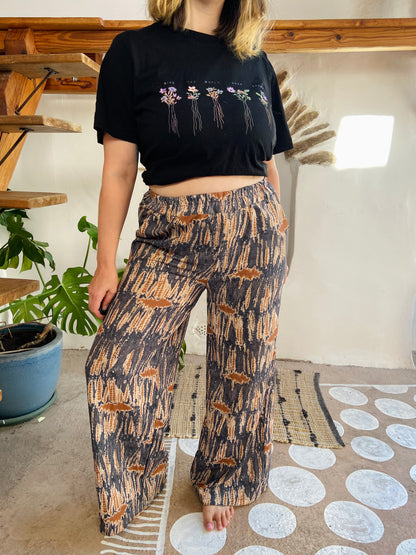 VINTAGE Y2K Wide Leg Tie Dye Pattern Trousers - M/L