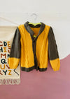 VINTAGE 90's Yellow & Brown Knit Cardigan - 4 YEARS