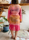 VINTAGE 90’s Ombré Tie Dye Sheer Kaftan Dress - M/L