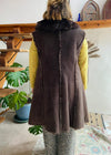 VINTAGE Y2k Faux Fur Brown Sleeveless Winter Gilet - M/L