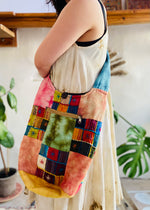 VINTAGE 90's Hippie Patchwork Embroidered Bag - ONE SIZE