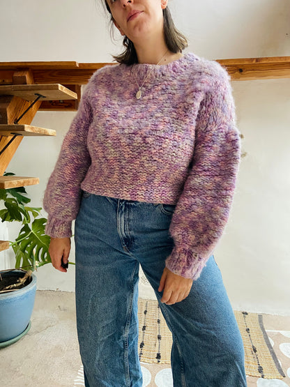 VINTAGE 90’s Purple Chunky Knit Jumper - L
