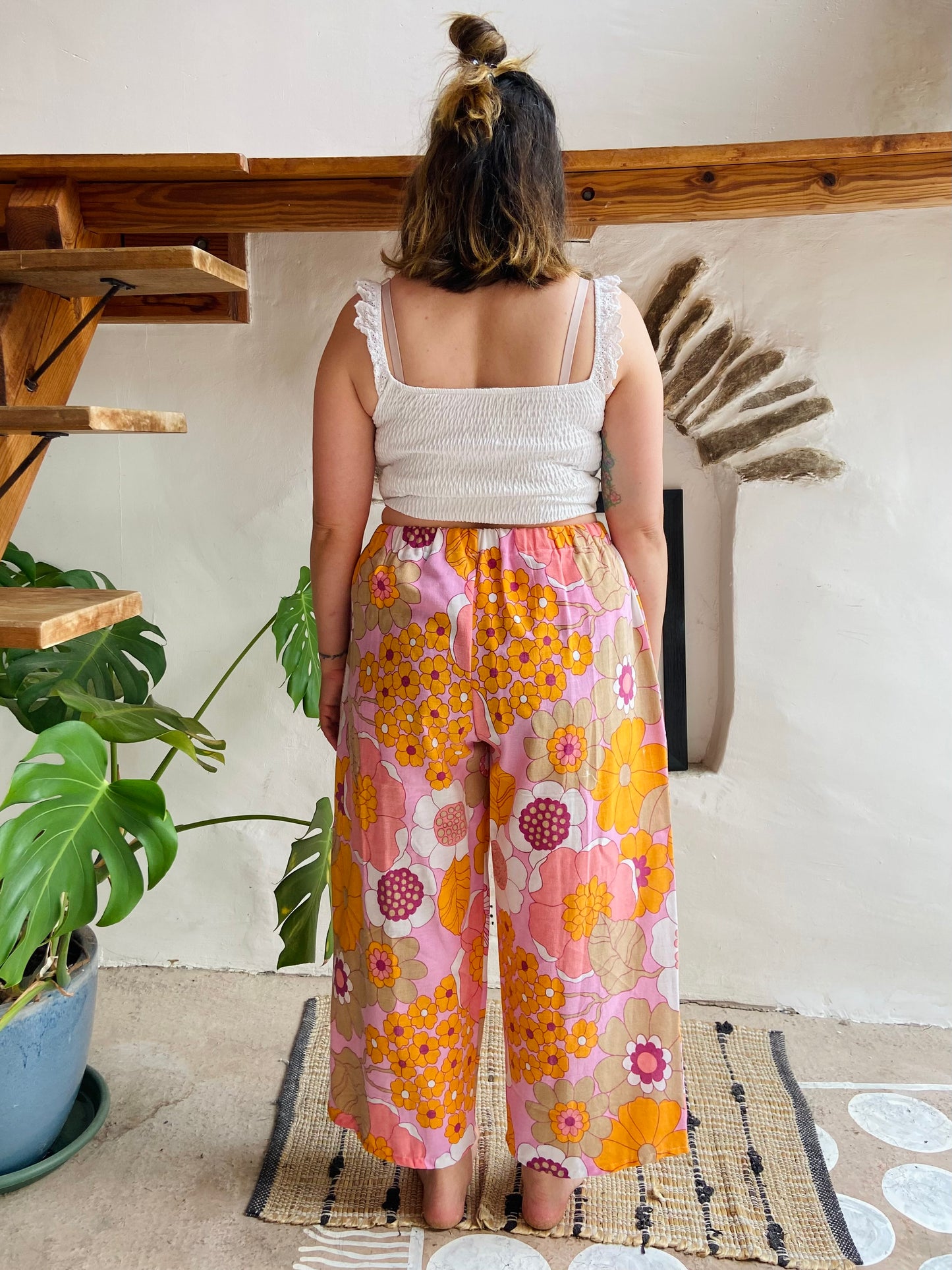 Pantalon large à imprimé patchwork violet DESERT FOX - S/M