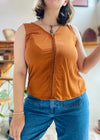 VINTAGE Y2K Burnt Orange Sleeveless Top - S/M