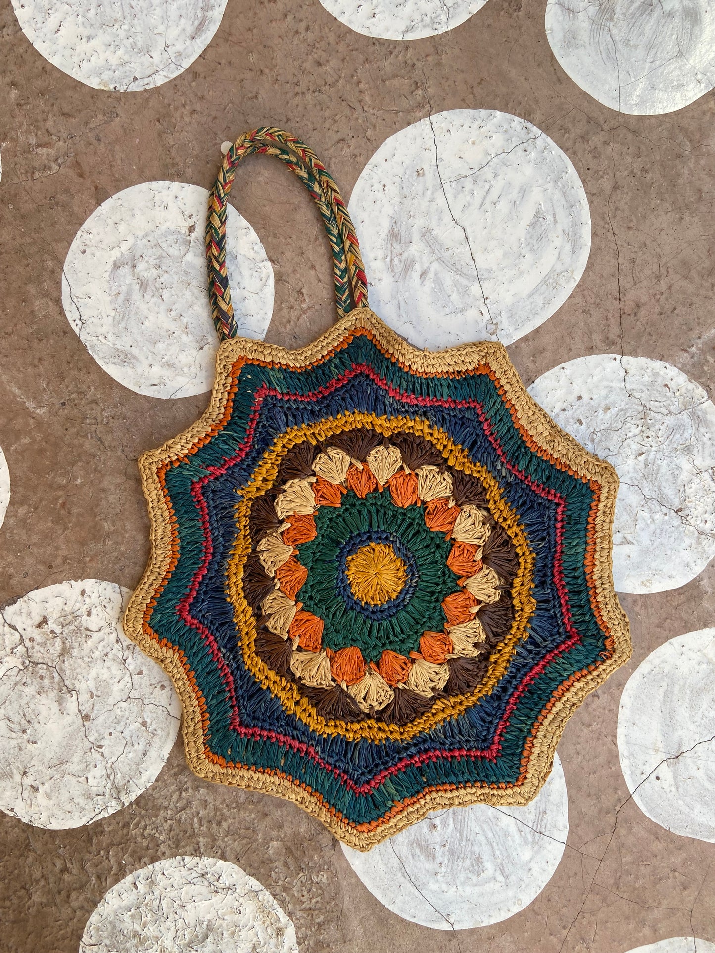 VINTAGE 90’s Rainbow Crochet Hand Bag - ONE SIZE