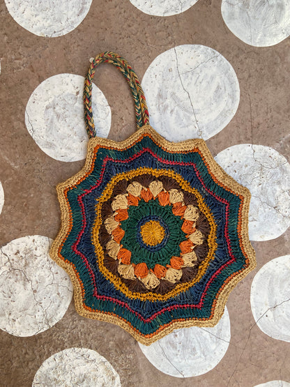 VINTAGE 90’s Rainbow Crochet Hand Bag - ONE SIZE