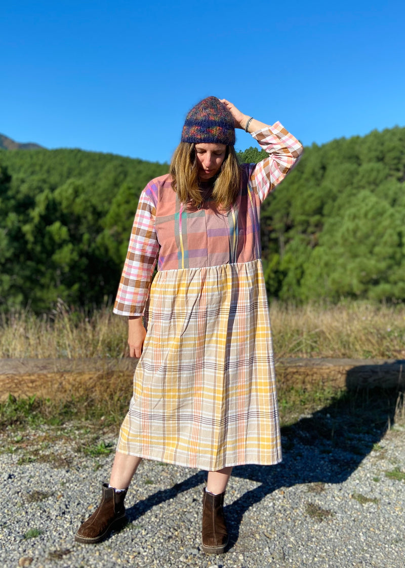 DESERT FOX Dahlia Dress - Autumn Checked - S/M - M/L