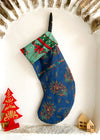 DESERT FOX Handmade Vintage Fabric Christmas Stocking - Paisley Christmas