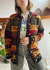 VINTAGE 90's Bohemian Pattern Knit Long Sleeve Cardigan - S/M