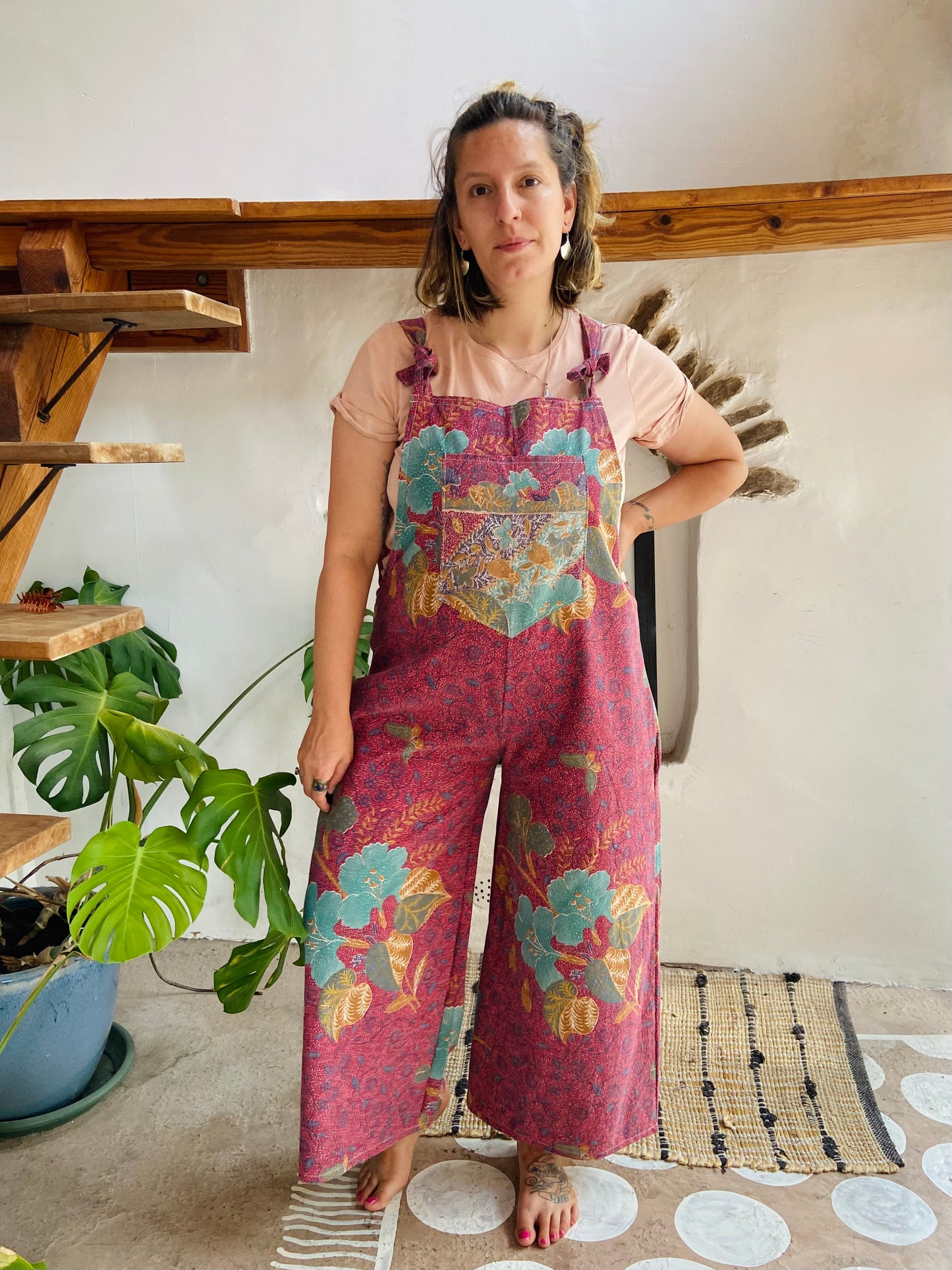 Salopette longue à imprimé patchwork bohème DESERT FOX - S/M