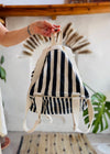 VINTAGE 90's Navy & White Stripe Backpack - ONE SIZE